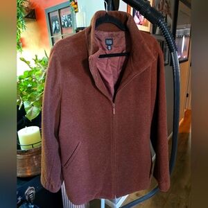 Eileen Fisher Boiled Wool Short Jacket Brown